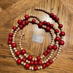 NWT Wooden Boho Beads Garland Farmhouse Decor